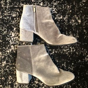 Suede silver booties